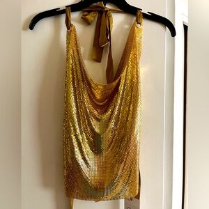 NWT Akira Gold Halter Top size small